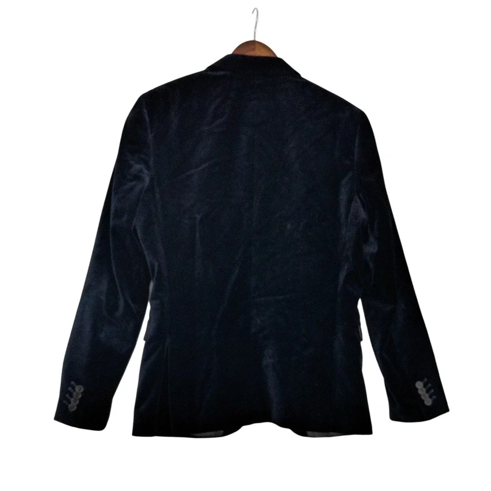 Mens Slim Fit Dark Navy Blue Velvet Blazer Jacket Size‎ 40R